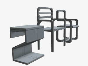 minimalistic sci-fi chairs Model 3D