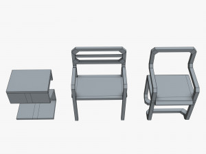 minimalistic sci-fi chairs Model 3D