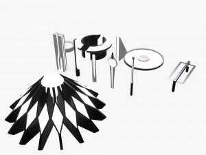 minimalistic sci-fi lamps 3D Model