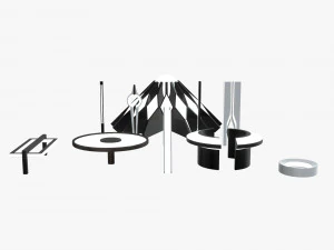 minimalistic sci-fi lamps 3D Model