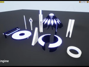 minimalistic sci-fi lamps 3D Model
