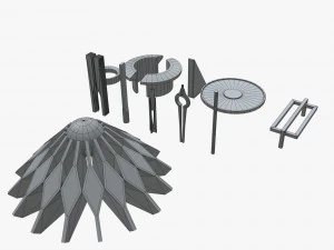minimalistic sci-fi lamps 3D Model