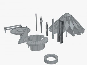 minimalistic sci-fi lamps 3D Model