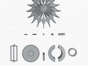 minimalistic sci-fi lamps 3D Model