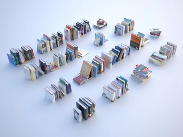 100uniquebooks001 r-asset 3D Model .c4d .max .obj .3ds .fbx .stl .blend
