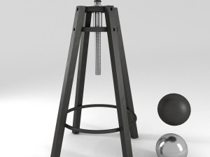 ikea dalfred bar stool r-asset Modèle 3D
