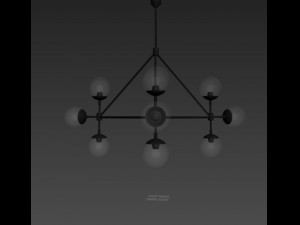 jayson miller 3 sided chandelier r-asset Model 3D