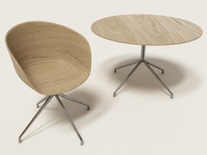 chair and table from hay 3D Model