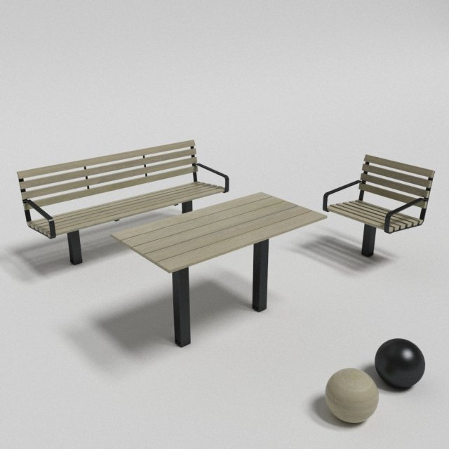 botan outside table sofa and chair 3D Model .c4d .max .obj .3ds .fbx .stl .blend 