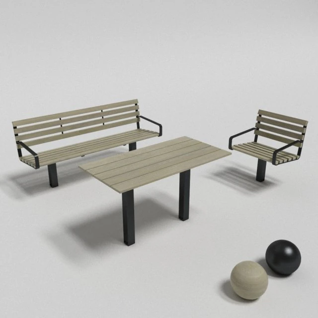 botan outside table sofa and chair 3D Model .c4d .max .obj .3ds .fbx .stl .blend 