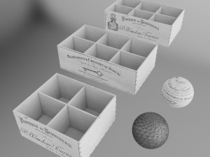 7 white decor boxes shabby chic 3Dモデル