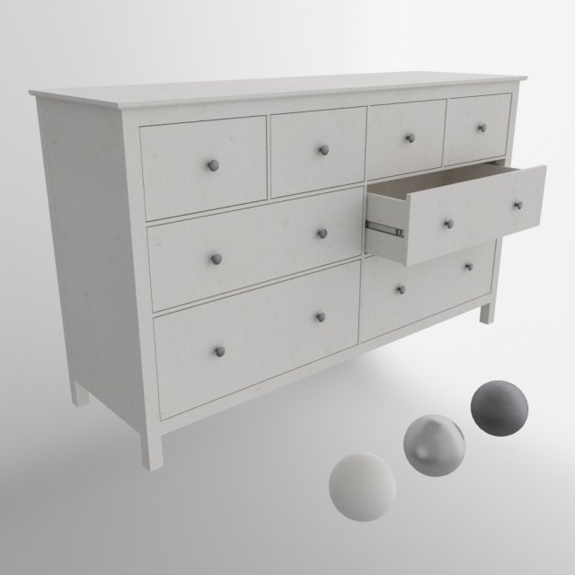 hemnes dresser 3D मॉडल .c4d .max .obj .3ds .fbx .stl .blend 
