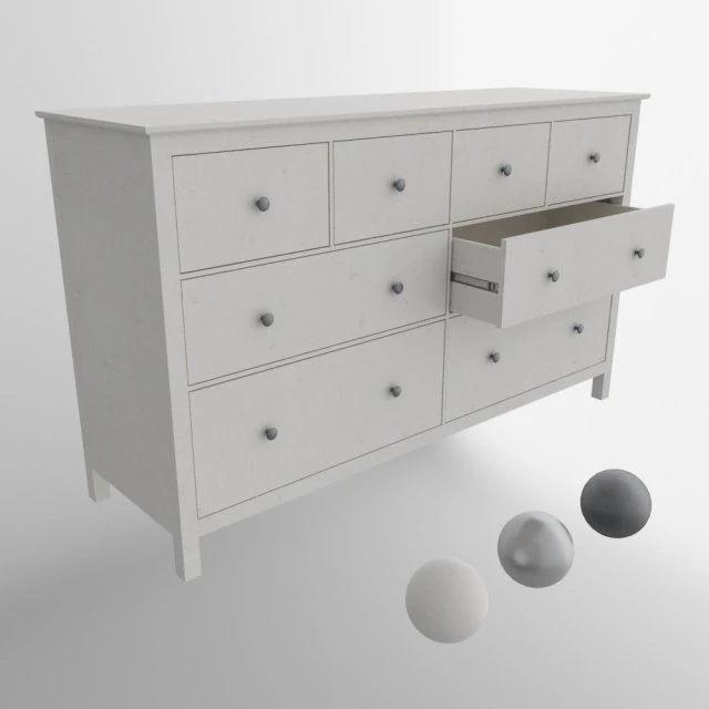 hemnes dresser 3D Model .c4d .max .obj .3ds .fbx .stl .blend 