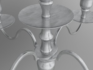 candlestick metal 4-arm 3D 模型