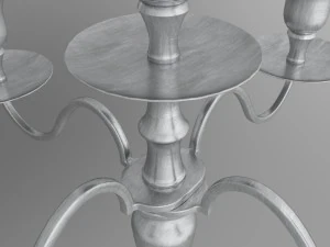 candlestick metal 4-arm 3D Model