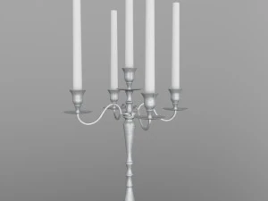 candlestick metal 4-arm 3D Model