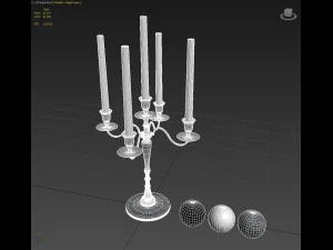 candlestick metal 4-arm 3D Model