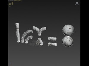 alu pipes collection Model 3D