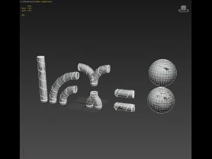 alu pipes collection 3D Model