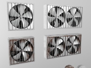 industrial wall fans Model 3D