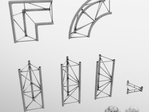 trussing system 3 sticks collection 3D Модель