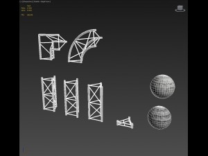trussing system 3 sticks collection 3D Модель