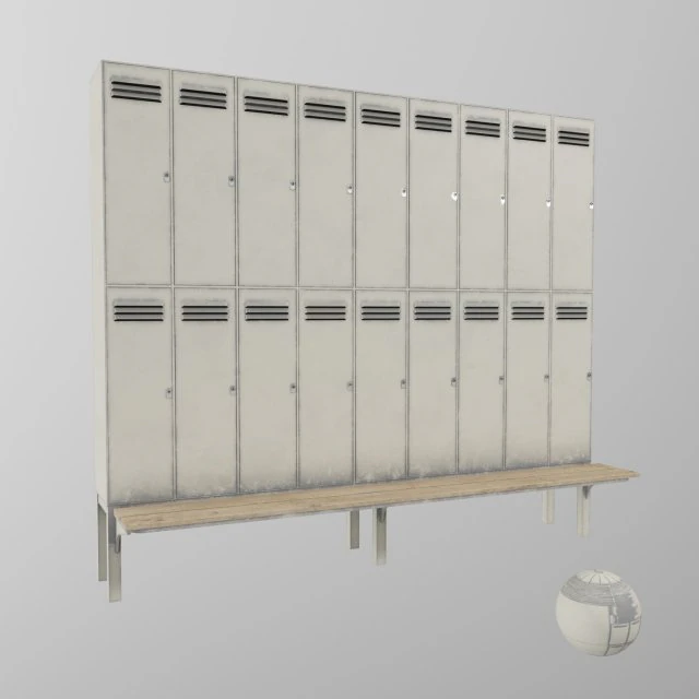 metal locker cabinet a 3D Model .c4d .max .obj .3ds .fbx .stl .blend 
