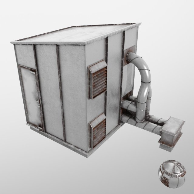 air pump building Modello 3D .c4d .max .obj .3ds .fbx .stl .blend