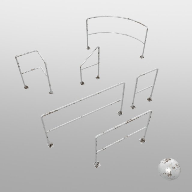 railing system collection Modelo 3D .c4d .max .obj .3ds .fbx .stl .blend 
