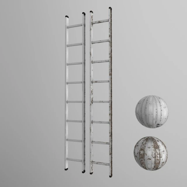ladder clean and dirty 3D Model .c4d .max .obj .3ds .fbx .stl .blend