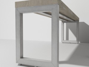 wooden forge bench collection Model 3D