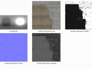 wooden forge bench collection Model 3D