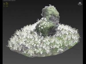 3d scanned tree stump and gras 3D-Modell
