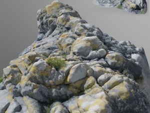 3d scanned stone cliff 001 3D Model