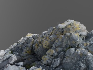 3d scanned stone cliff 001 3D 模型
