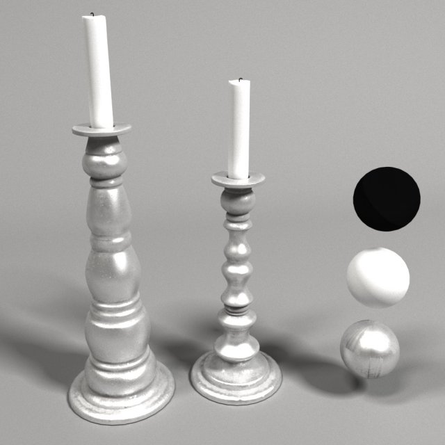 rustic metal candlesticks Modelo 3D .c4d .max .obj .3ds .fbx .stl .blend 