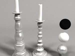 rustic metal candlesticks 3Dモデル