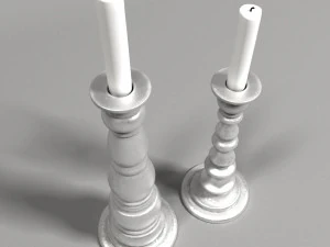 rustic metal candlesticks 3D Model