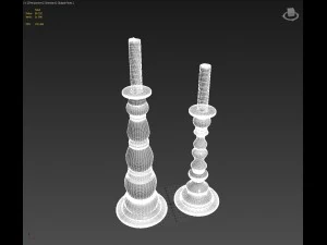 rustic metal candlesticks 3D Model