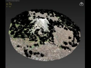 3d scanned tree stump and gras 3 3D Model
