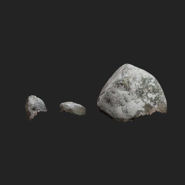 3d scanned stones 3 stones Model 3D .c4d .max .obj .3ds .fbx .stl .blend 