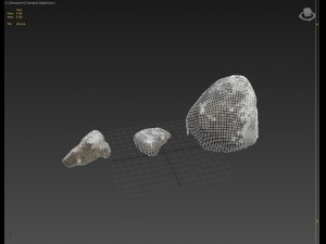 3d scanned stones 3 stones Model 3D