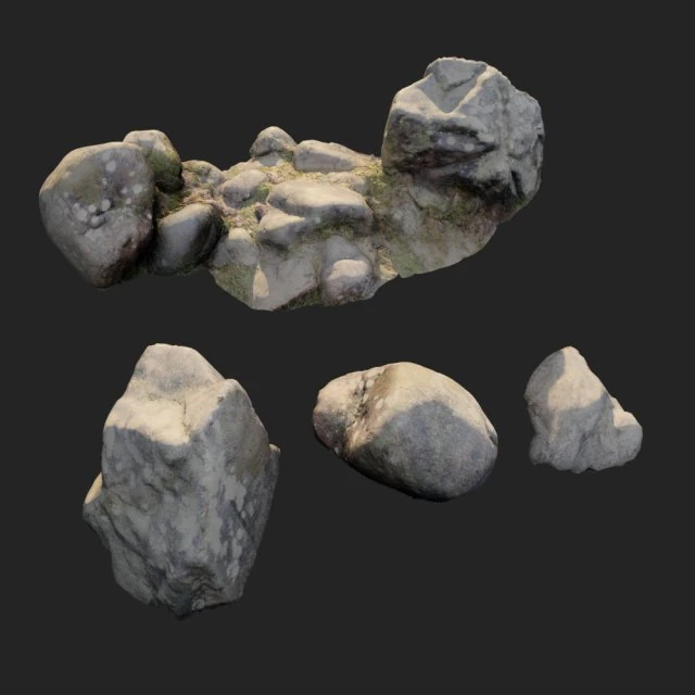 nature stones 003 pack 3D Model .c4d .max .obj .3ds .fbx .stl .blend