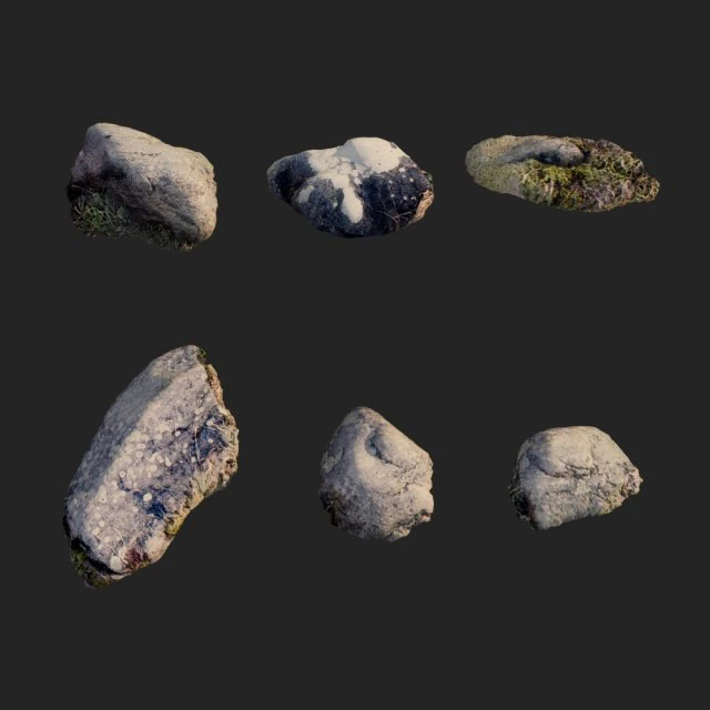 nature stones 004 pack 3D Model .c4d .max .obj .3ds .fbx .stl .blend 