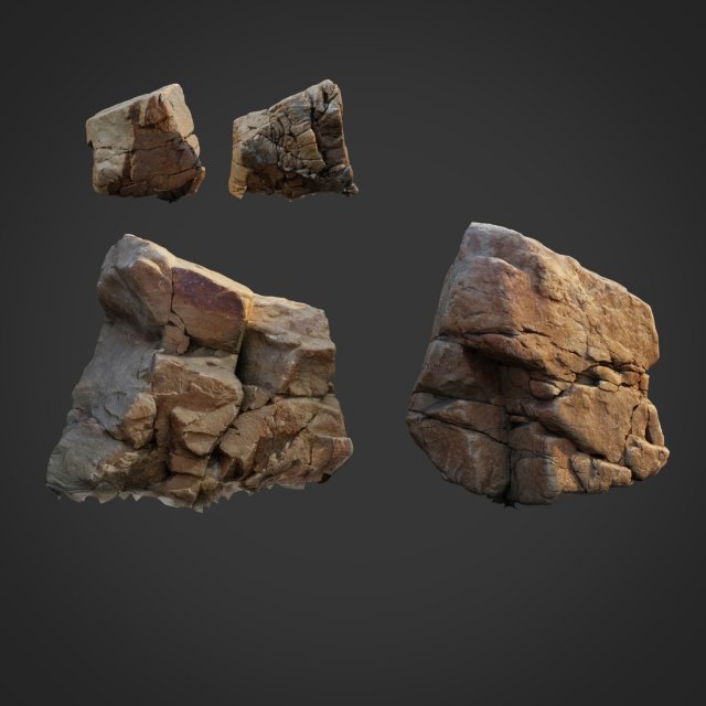 3d scanned nature stone 010 3D Model .c4d .max .obj .3ds .fbx .stl .blend 