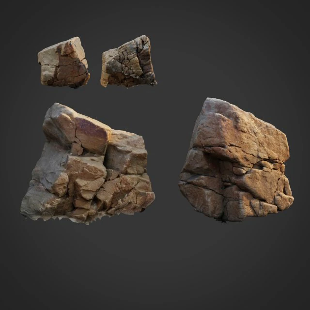 3d scanned nature stone 010 3D Model .c4d .max .obj .3ds .fbx .stl .blend 