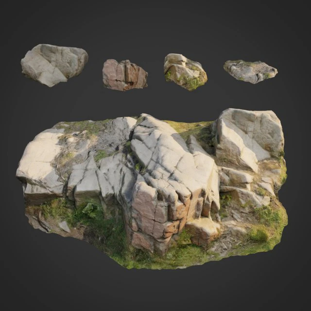3d scanned nature stone 011 3D Model .c4d .max .obj .3ds .fbx .stl .blend 