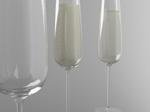 champagne glas 3D Model