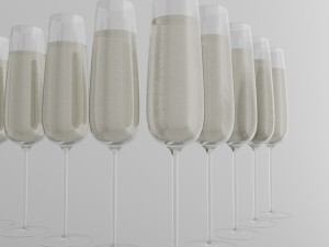 champagne glas Model 3D