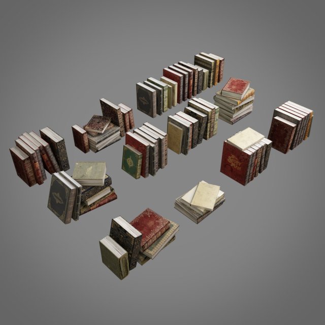 old books pack 001 collection Modèle 3D .c4d .max .obj .3ds .fbx .stl .blend 
